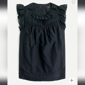 Jcrew flutter sleeve top in cotton-silk voile